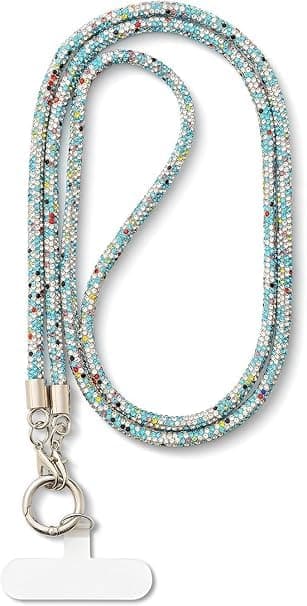 X Mob Phone Wrist Lanyard, Rhinestone Wrist Chain, Bling Crystal Rhinestone Wrist Strap, Wrist Strap with Patch for All Phones Body strap