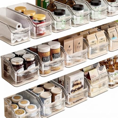 Rolling Acrylic Organizer with Dividers for Kitchen Bathroom 32x14x10cm