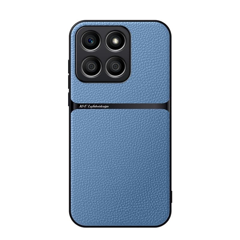 Case for(Compatible With Honor X7D) Litchi Leather Magnetic Full Coverage Shockproof Pho Premium Leather TPU Silicone Hybrid Texture is Non-Slip and Shockproof Phone Case Cover (Light Blue) Cellular phone case