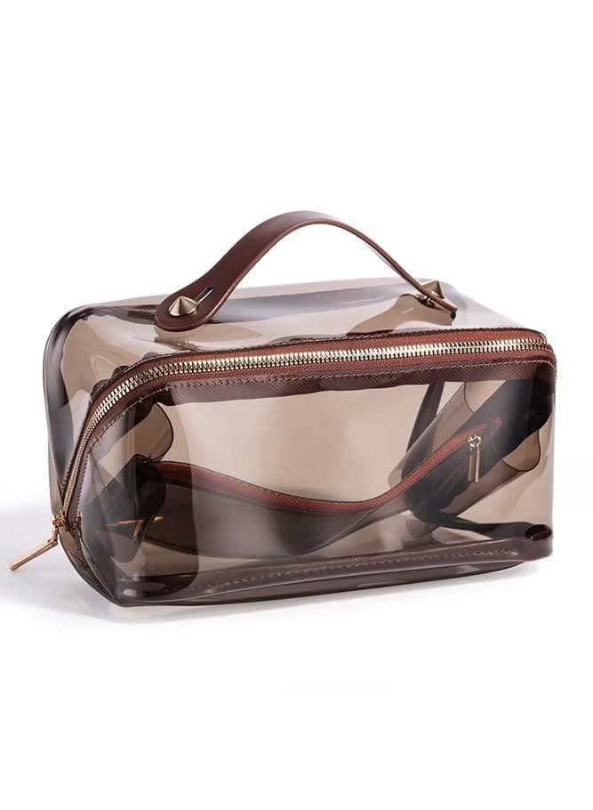 Transparent Makeup Bag Light Leather Cosmetic Organizer for Travel & Daily Cosmetic case