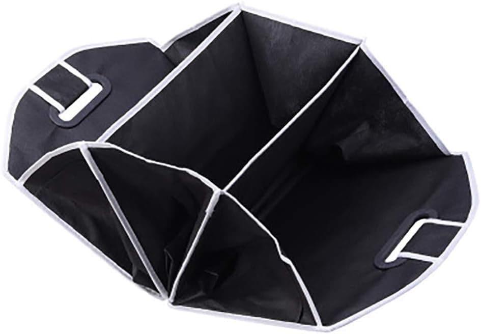 Travel Car Organizer Large Three Compartment Foldable Storage Bag Multi Use Durable Material with Comfortable Handles for Vehicle Trips Caddy