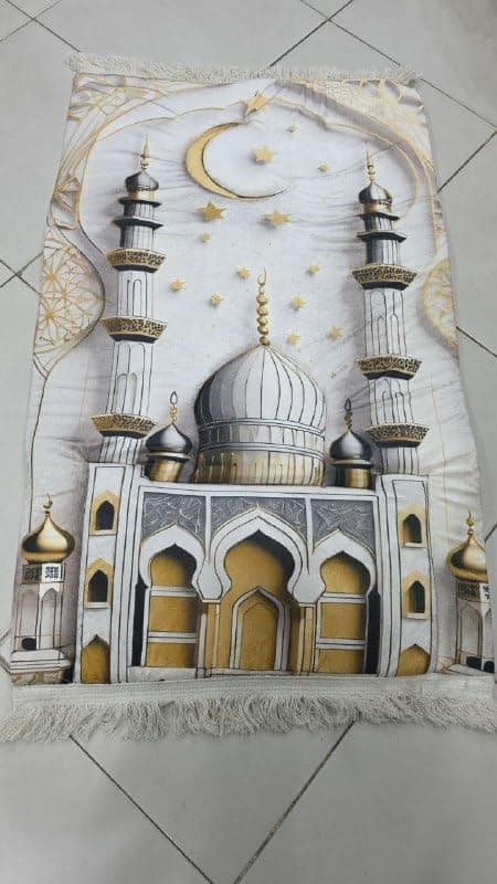 Generic Islamic Prayer Mat with Mosque Design, Quilted with High-Density Foam Padding, Comfortable Prostration Mat for Daily Use .sr