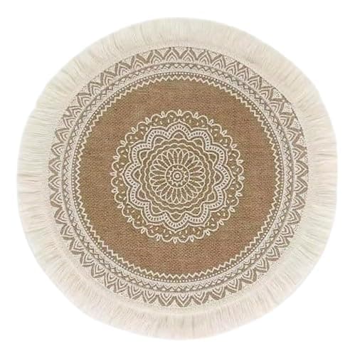 Versatile Burlap Coaster - Food & Drink Coaster for Serving Plates, Cups - Coordinating Dining Table & Hospitality - AM