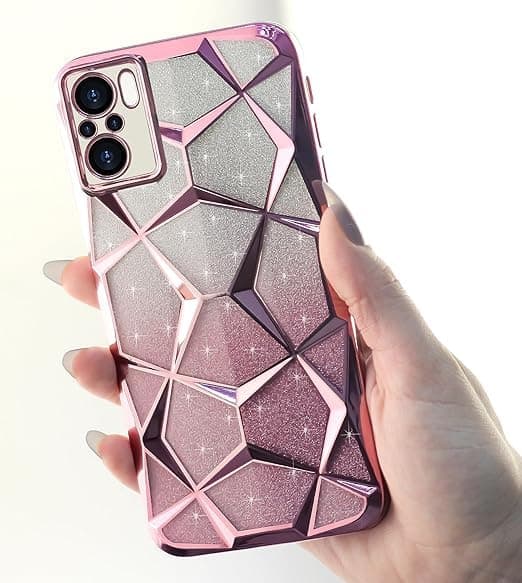 Compatible With (Redmi Note 10) Case Plating Bling Gradient Glitter Clear Cover Soft TPU Silicone Cute Camera Protection Shockproof Back For Women Girls Case. (Pink)