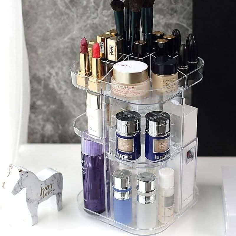 Generic Acrylic rotating makeup organizer,Suitable for rooms, bathrooms, and kitchens, .flo