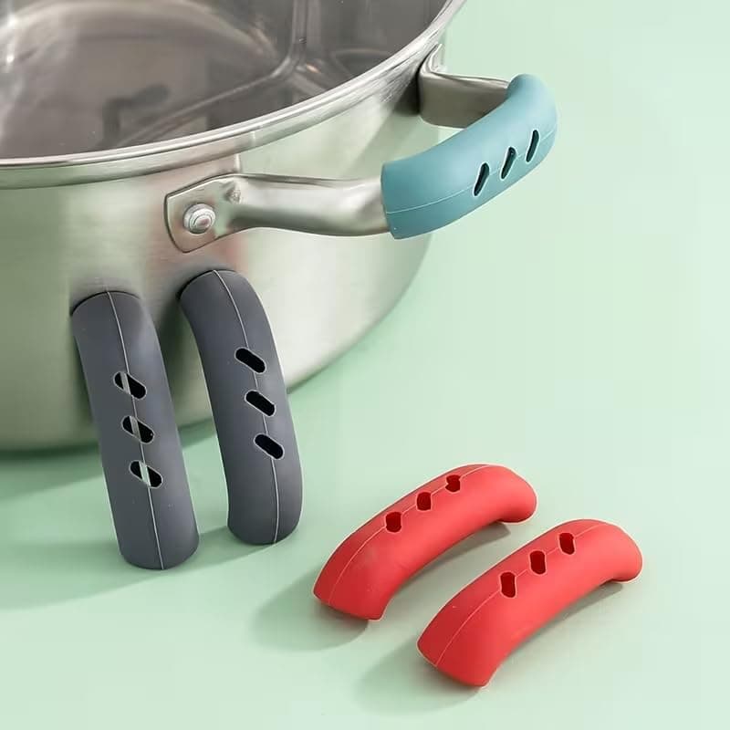 Silicone Cookware Handle Covers Set of 2 Heat Resistant Sleeve for Stainless Steel Pans and Metal Pots Non-Slip Pot Handle Grip Protector Holder