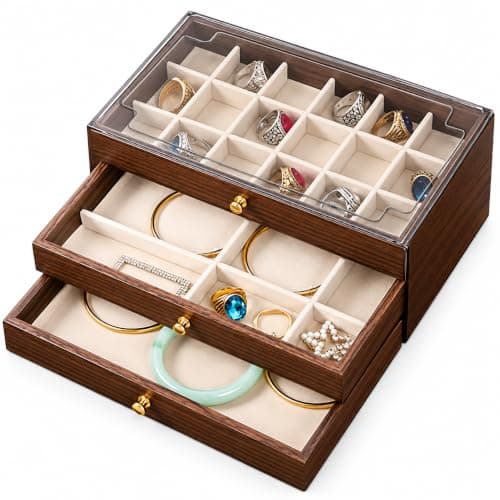 Acrylic 3 Drawer Accessories Organizer - Clear Box for Organizing and Storing Personal Accessories and Parts on Dresser AM