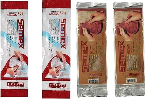 Semix Aswan Brown Clay Set of 4-500 gm Brown and White