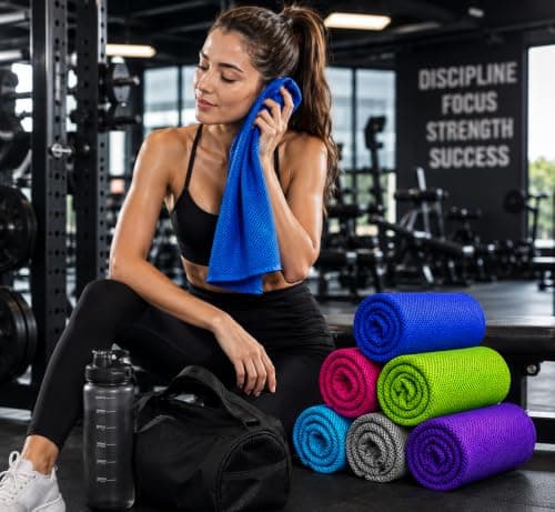 1 Piece Cooling Towel for Sports & Fitness, Instant Cooling Microfiber Towel, Quick Dry Reusable Gym Towel for Running, Workout, Yoga, Cycling,Travel, Camping & Outdoor Activities, Random Color