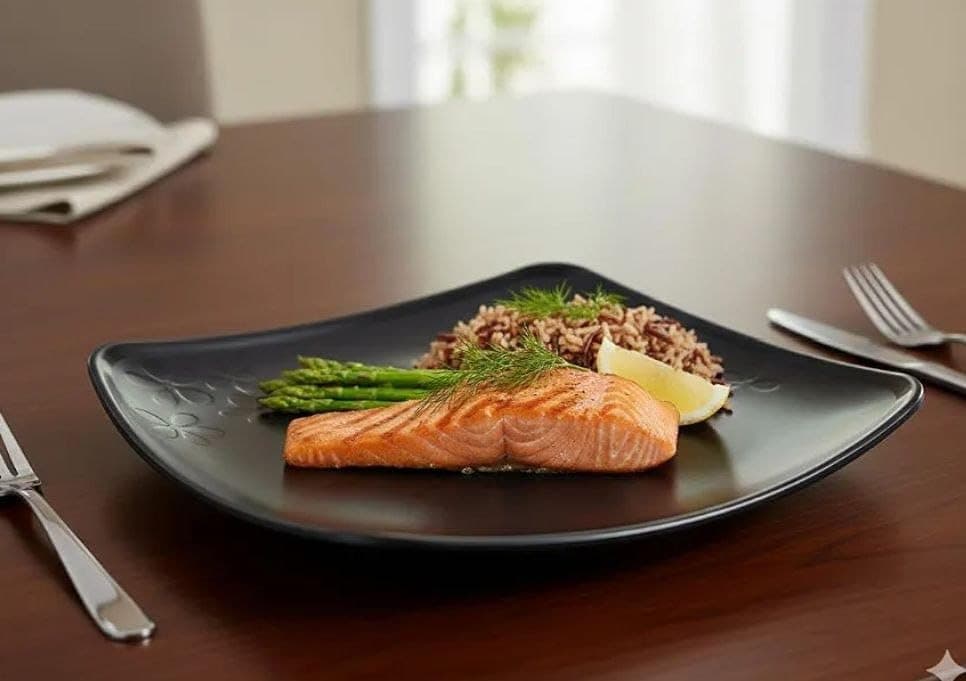 Generic Melamine serving plate, Flat, square, 24 cm, Suitable for serving desserts, pastries, and pasta, .flo