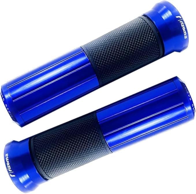 Motorcycle Grips, Universal Non-Slip Hand Grips - Comfortable Motorcycle Grips - Aluminum Rubber Grip Pair - Blue - SA CAR Handlebar grip