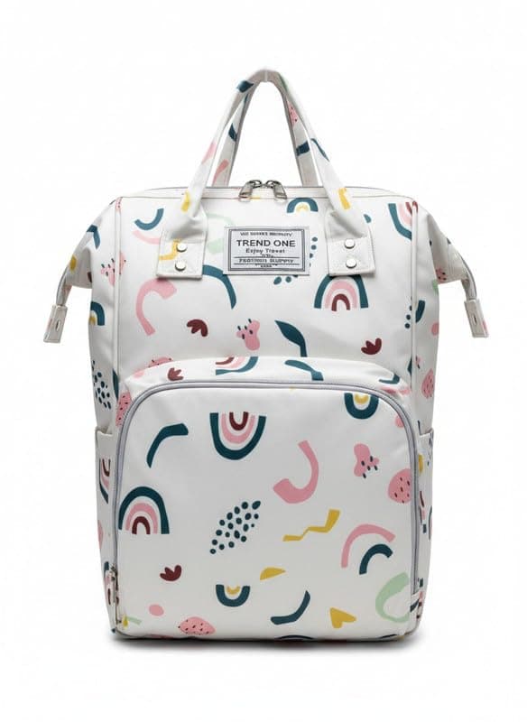 Mommy Backpack Baby Essentials Multi-Pocket Organizer Bag Waterproof Lightweight Multicolor – Size 38x26cm, Depth 19cm