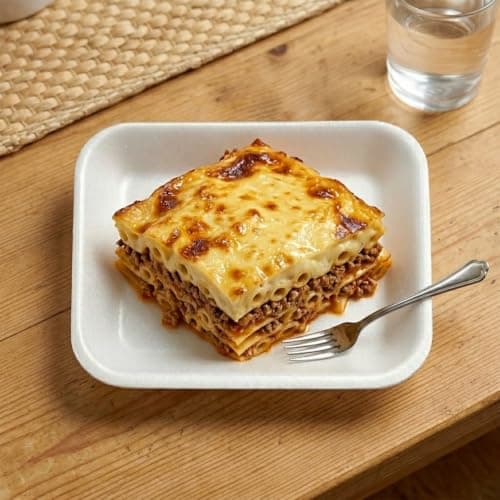 KRNO White Foam Plates, 50 Pieces, Half Kilo Size, Daily Use