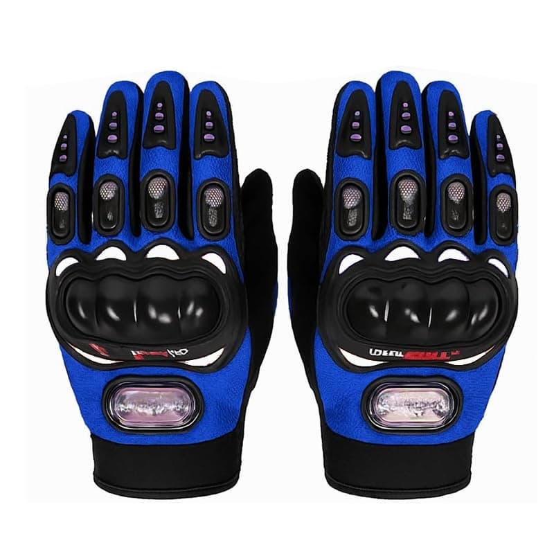 KaberTrade Anti Slip Cycling Gloves for Men & Women for Cycling Hiking Climbing Outdoor Activities (Blue in Black, XL Code:3193)