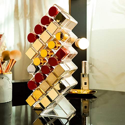 insoftb Lipstick Organizer for 28 Lip Sticks, Clear Caddy