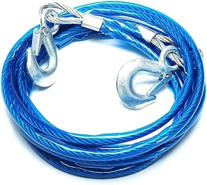 AGA Steel Wire Tow Rope for Car, Boat, Truck, Emergency with Hook for Car Towing (Blue, 12 MM, Holds 7 Ton) Auto part