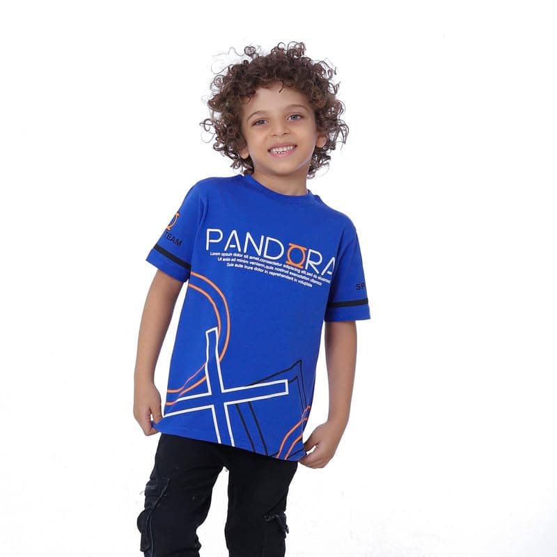 BEBO Boys Printed Half Sleeve T-Shirt 4 Years Blue - 12349_Blue_4_24