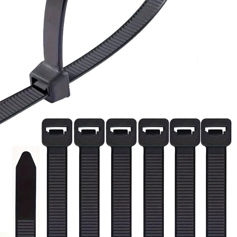 Cable Jumper Plastic Tie, Aviz Heavy Duty Self Locking Utility Belt (100 Bands, Black, 37cm, 7.6mm Wide) - By KaberTrade