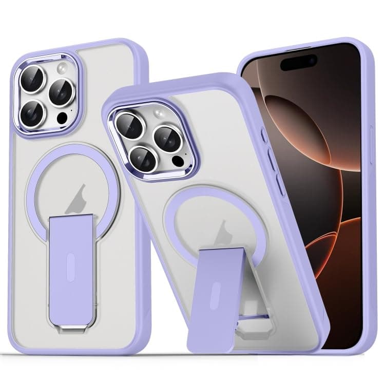 ase Magnetic Stand [Compatible with iPhone 13 Pro Max][Military Drop Protection] Shockproof Invisible Kickstand Matte For Case Men Women (Light Purple) Cellular phone case