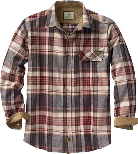 Legendary Whitetails Men's Standard Buck Camp Flannel Shirt, Cedarwood Plaid, Small