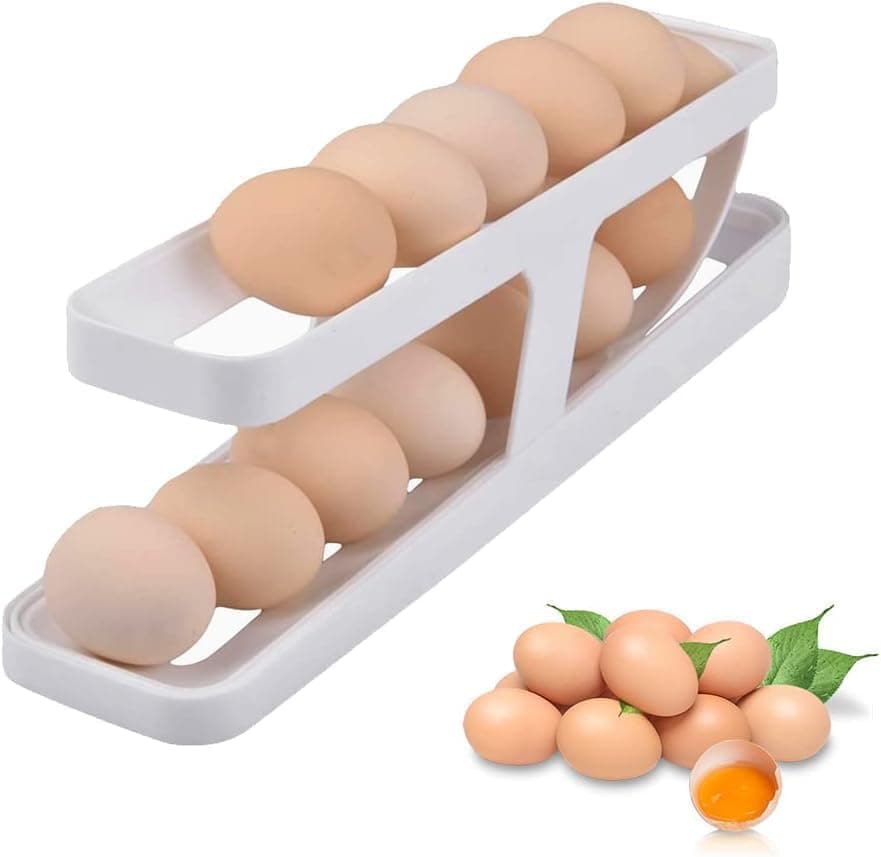 Smart 2-Tier Egg Storage Container for 14 Eggs Fridge Kitchen Organizer