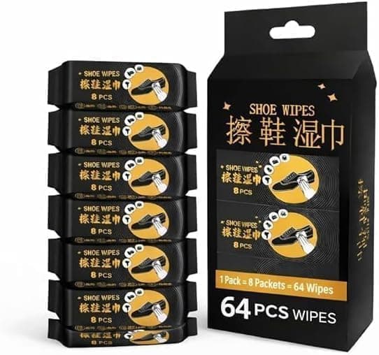 Shoe Cleaning Wipes 64 Count Sneaker Stain Remover Portable Daily Care Footwear care kit