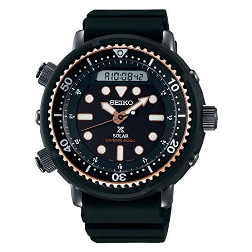 Seiko Watch for Men, Quartz Movement, Analog Display, Black Silicone Strap-snj028p1