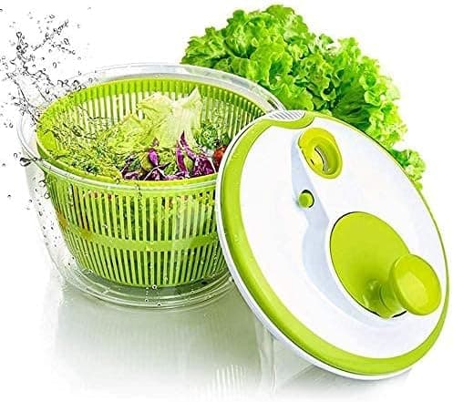 28cm Manual Salad Spinner and Vegetable Dryer for Washing and Drying Leafy Greens and Fruits, Healthy Plastic Material, Essential Kitchen Tool Food strainer