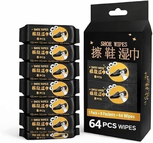 64 Count Shoe Cleaning Wipes for Sneakers Quick Stain and Dirt Removal Footwear care kit