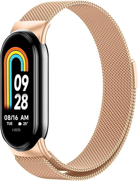 Bracelet Compatible with Xiaomi Mi Band 10/9/8, Stainless Steel Replacement Straps, Mesh Metal Watch Strap, Magnetic Adjustable Replacement Strap For Xiaomi Smart Band 8/9/10
