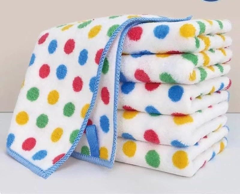 10-Pack Microfiber Polka Dot Cleaning Towels 25x25cm High Absorbent Soft Cloth