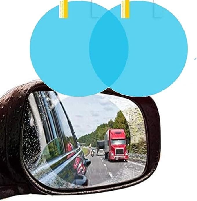 Car Rearview Mirror Sticker, Waterproof Anti-Fog Anti-Fog Anti-Splash Car Rearview Mirror Sticker Rainy Day Driving Mirror Sticker for Cars Trucks Motorcycles (Round) Vehicle mirror