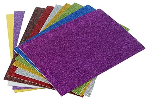 A4 Glitter Foam Sheets Pack of 10, Multicolor