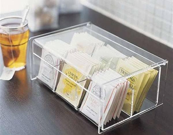 Generic Clear Acrylic Tea Bag Organizer Caddy, 6-Compartment Storage Box, Multi-Purpose Display Case for Tea, Coffee, Spices, Medicine, 22x17x10 cm .tk