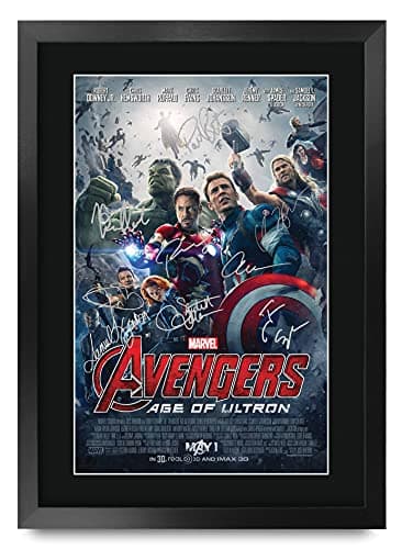 HWC Trading A3 FR Avengers Infinity War Endgame Movie Poster Robert Downey Jr Chris Evans Chris Hemsworth Signed Gift FRAMED A3 Printed Autograph Film Gifts Print Photo Picture Display