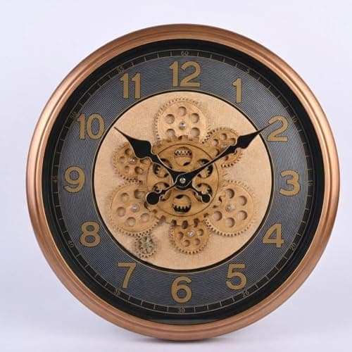 Classic 3D Mechanical Gear Wall Clock Wall Clock for Living Room Office Decoration Large and Small Size (Large - Copper - CLK0001)