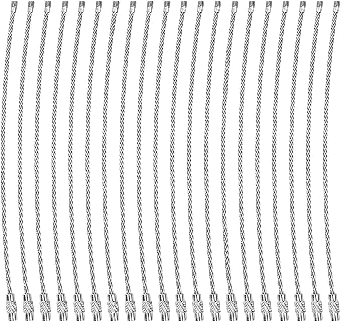Circle M 20-Pack 5.9" Stainless Steel Key Rings: 2mm Heavy-Duty for Tags & Crafts Jewelry finding