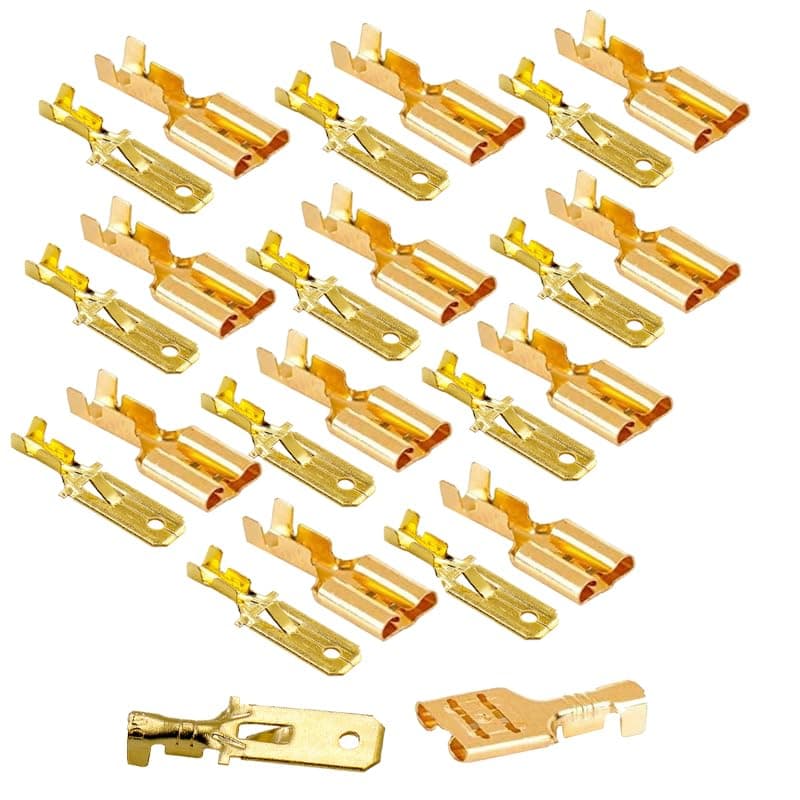 KaberTrade KaberTrade Crimp Wire Lugs Male/Female, Open Terminal Connectors, Electrical Wire Crimping (Clipps Male/Female Number : 20 Pcs Male/Female) - KaberTrade