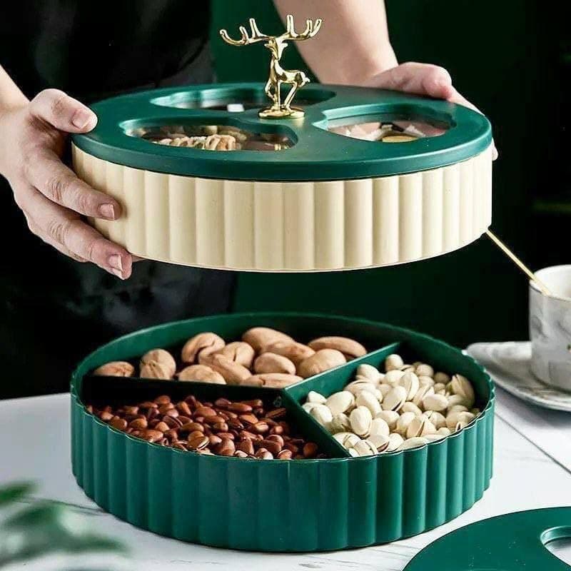 Generic Two-Tier Snack Dish Acrylic, Gold Handle, for Chocolates, Cookies and Biscuits, .bl Tray