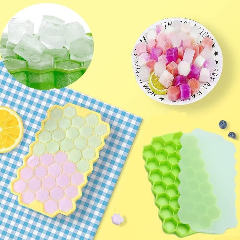 Silicone Ice Cube Tray for Home Kitchen Use Flexible Easy Release Ice Cube Maker Mold for Chilling Beverages Juices and Cocktails Blue Durable Design