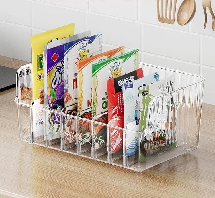 Generic Clear Acrylic Organiser with 8 Compartments, Multi-Purpose Storage Bin, 15x25 cm, .sa