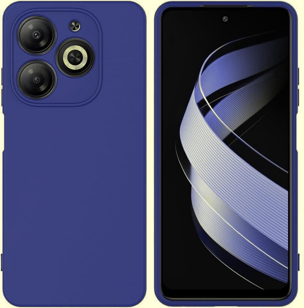 Silicone Case Anti-Shockproof With A Modern Streamlined Design, Camera Protection And Inner Lining, Compatible with Infinix Smart 8 / Hot 40i (Navy) Cellular phone case
