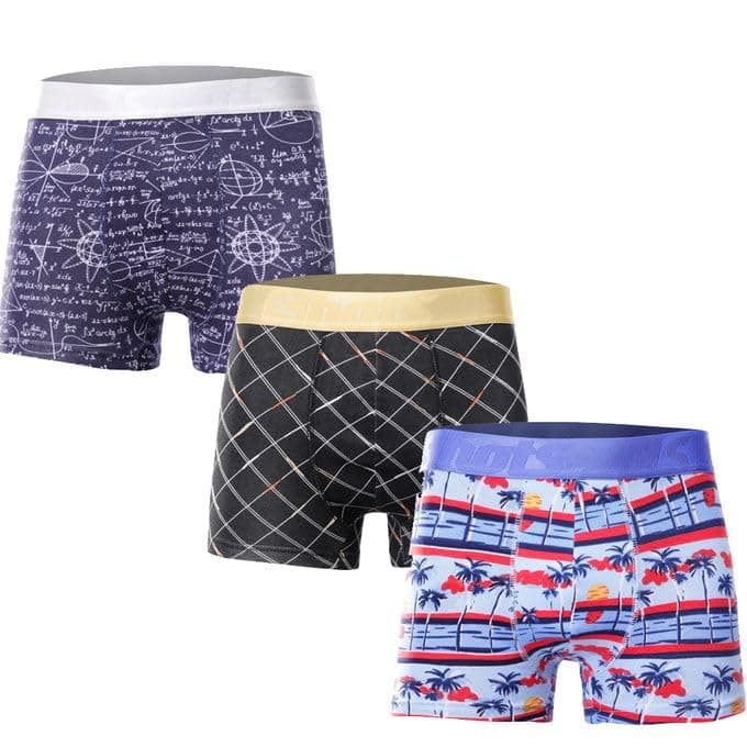 Shots Mens Pack Of 3 Xtreme Color Cotton Boxer Underwear Underpants