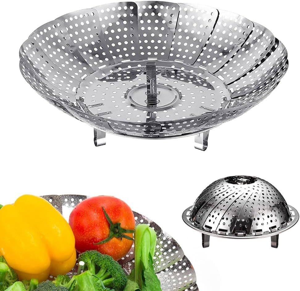 Vegetable Steamer Basket for Healthy Sautéed Cooking and Easy Straining