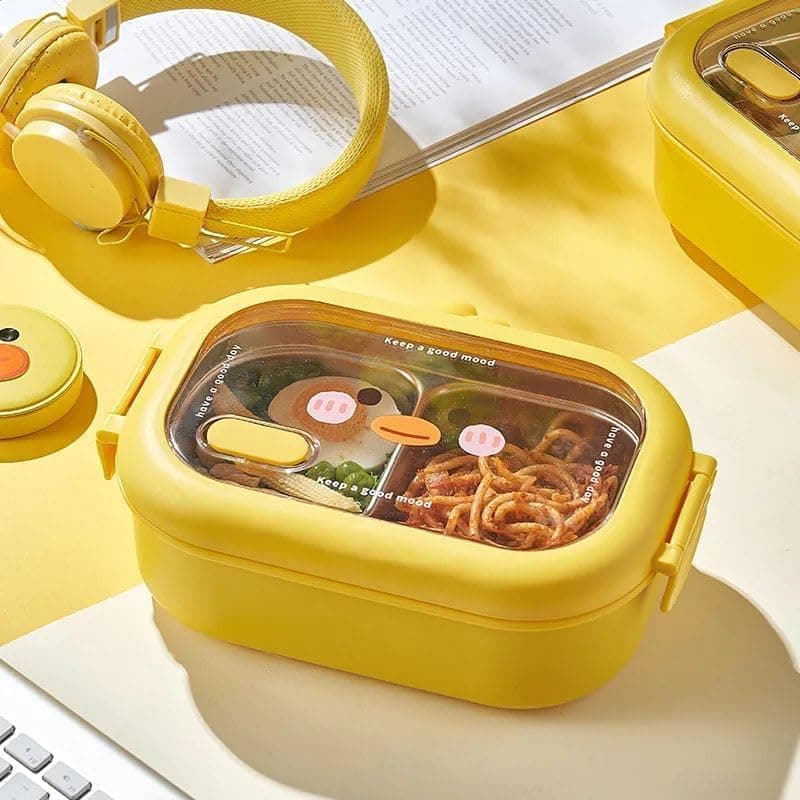 Portable Divided Duck Lunch Box Food Storage Container for Meal Prep