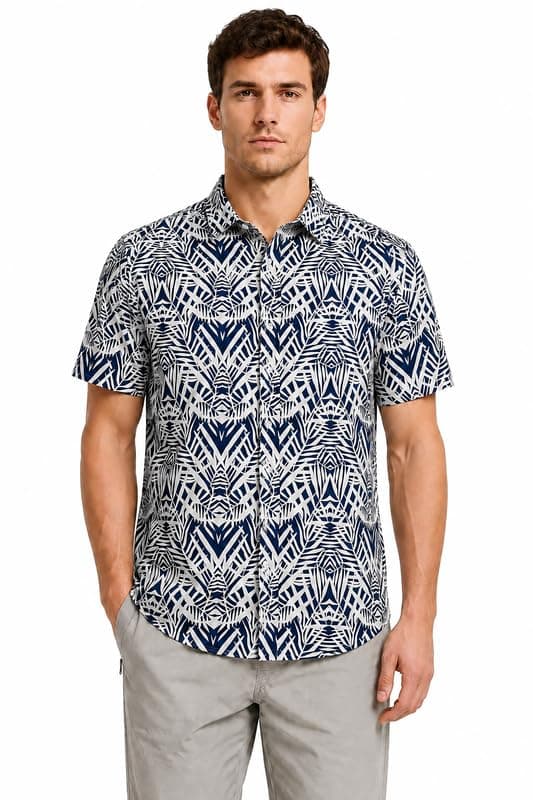 Palm Pattern Short Sleeves Shirt – Black | Shirt