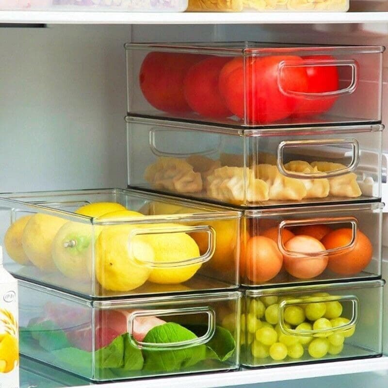 Acrylic Fridge Drawer Organizer Clear Refrigerator Storage Bin Container