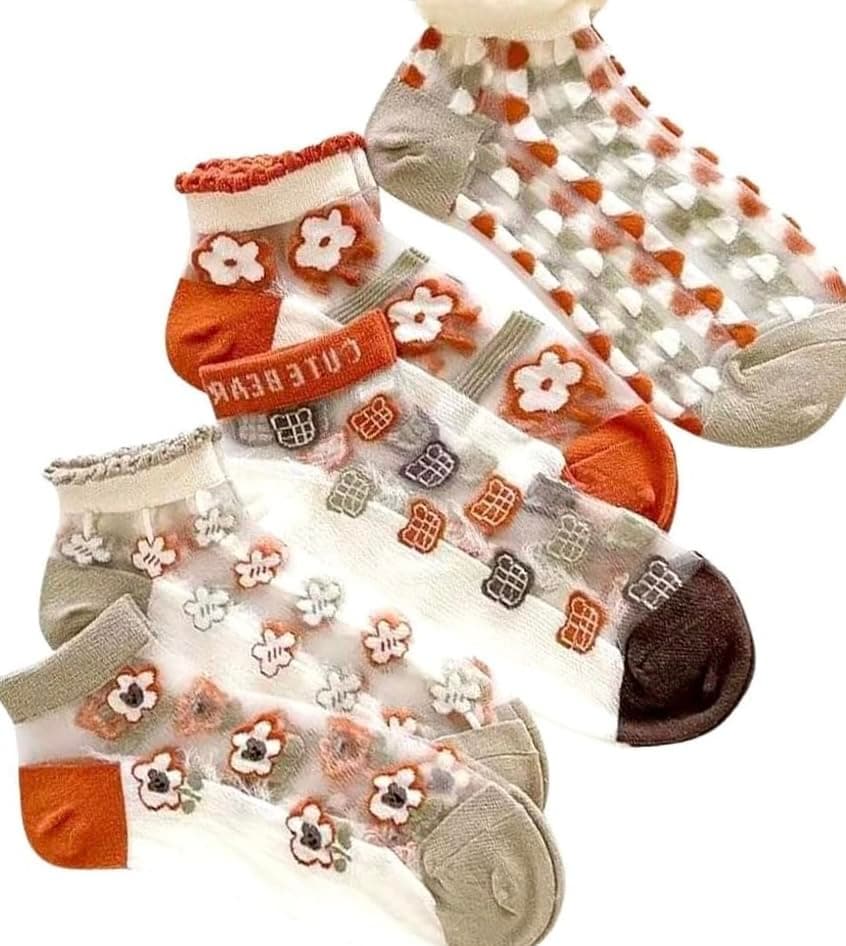 10-Pack Summer Athletic Socks for Women Trendy Floral Pattern Ankle Socks Breathable Cotton Blend Daily Casual Sports Running Walking Multi-Design Set