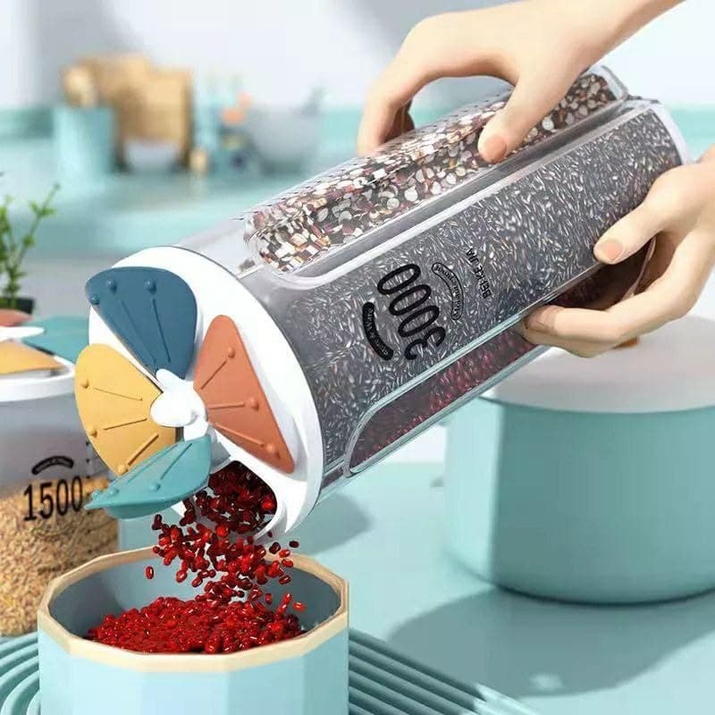 Generic Divided Legume Container, Pure Plastic, 3000ml Capacity, Multi-Compartment Dry Food Storage, .smk