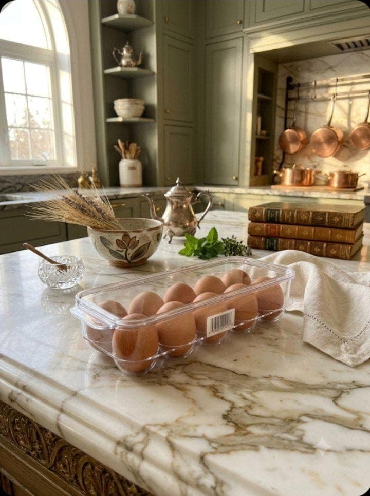 Generic 12-Slot Acrylic Egg Holder with Lid, .Am